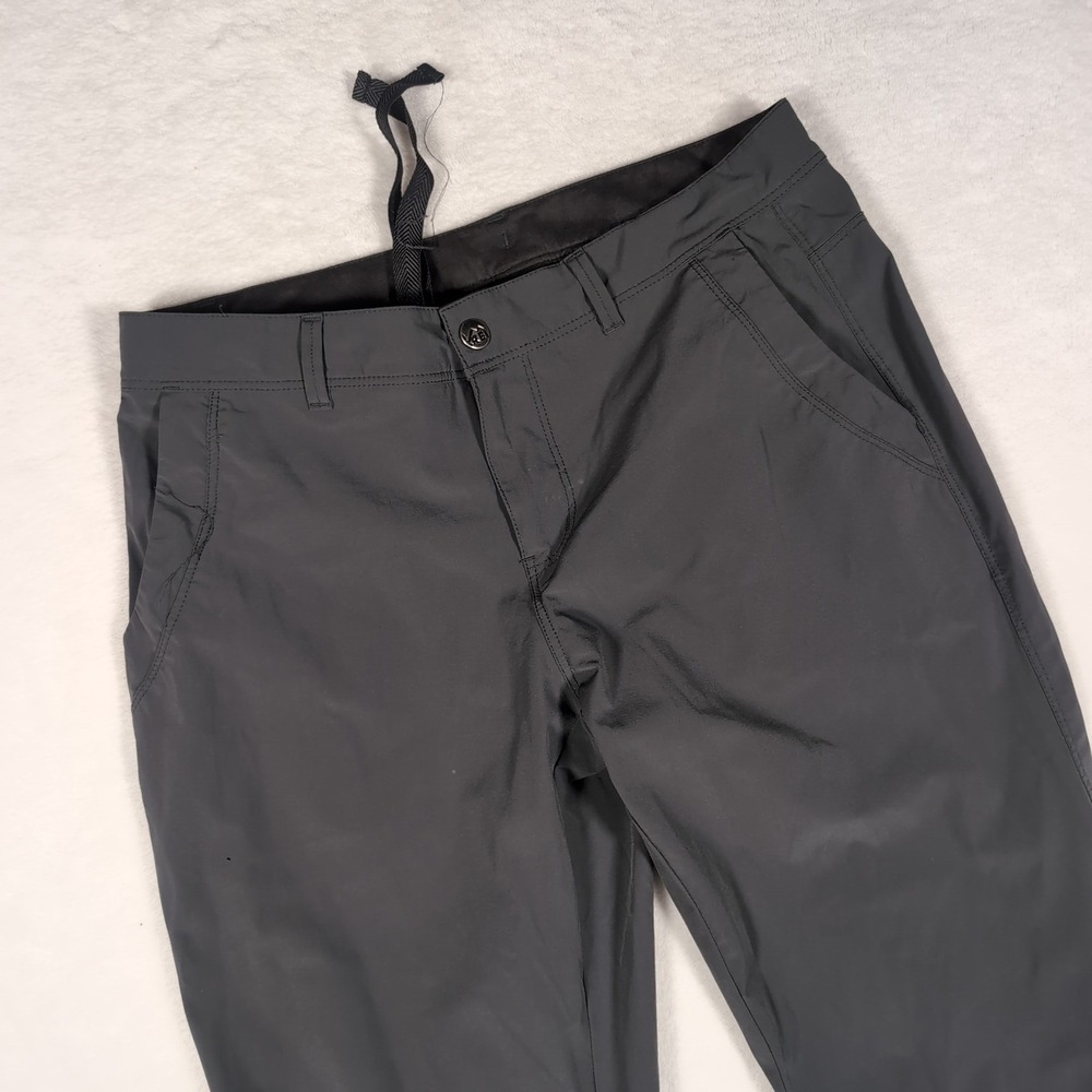 REI Hiking Pants Womens 8 Gray Straight Leg Technical Outdoor Bungee Hem Stretch